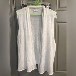 Eileen Fisher White Vest Lightweight Summer Essential